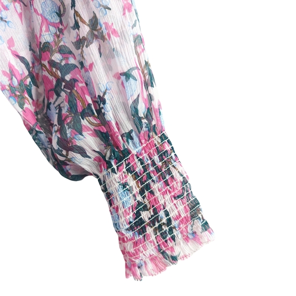 DIANE VON FURSTENBERG Kelby Floral Silk Mini Tiered Ruffle Pink Dress Size XS - Picture 11 of 17